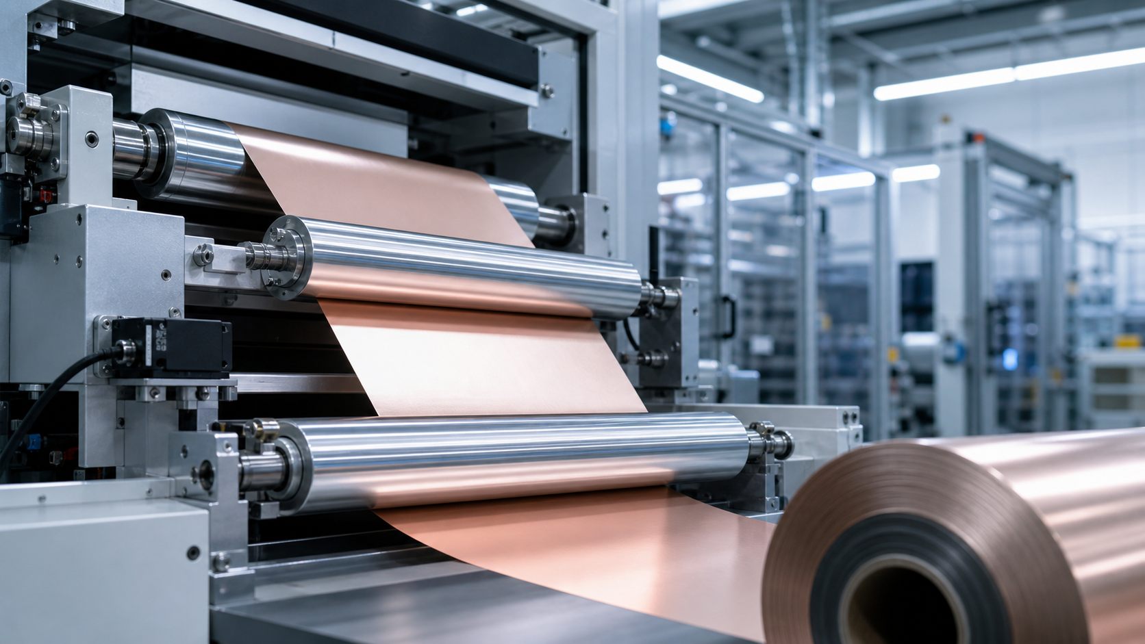 Lithium battery electrode web handling line