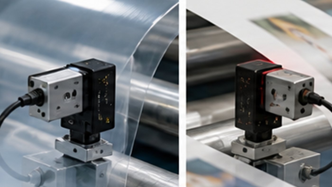 Ultrasonic and photoelectric web guide sensors