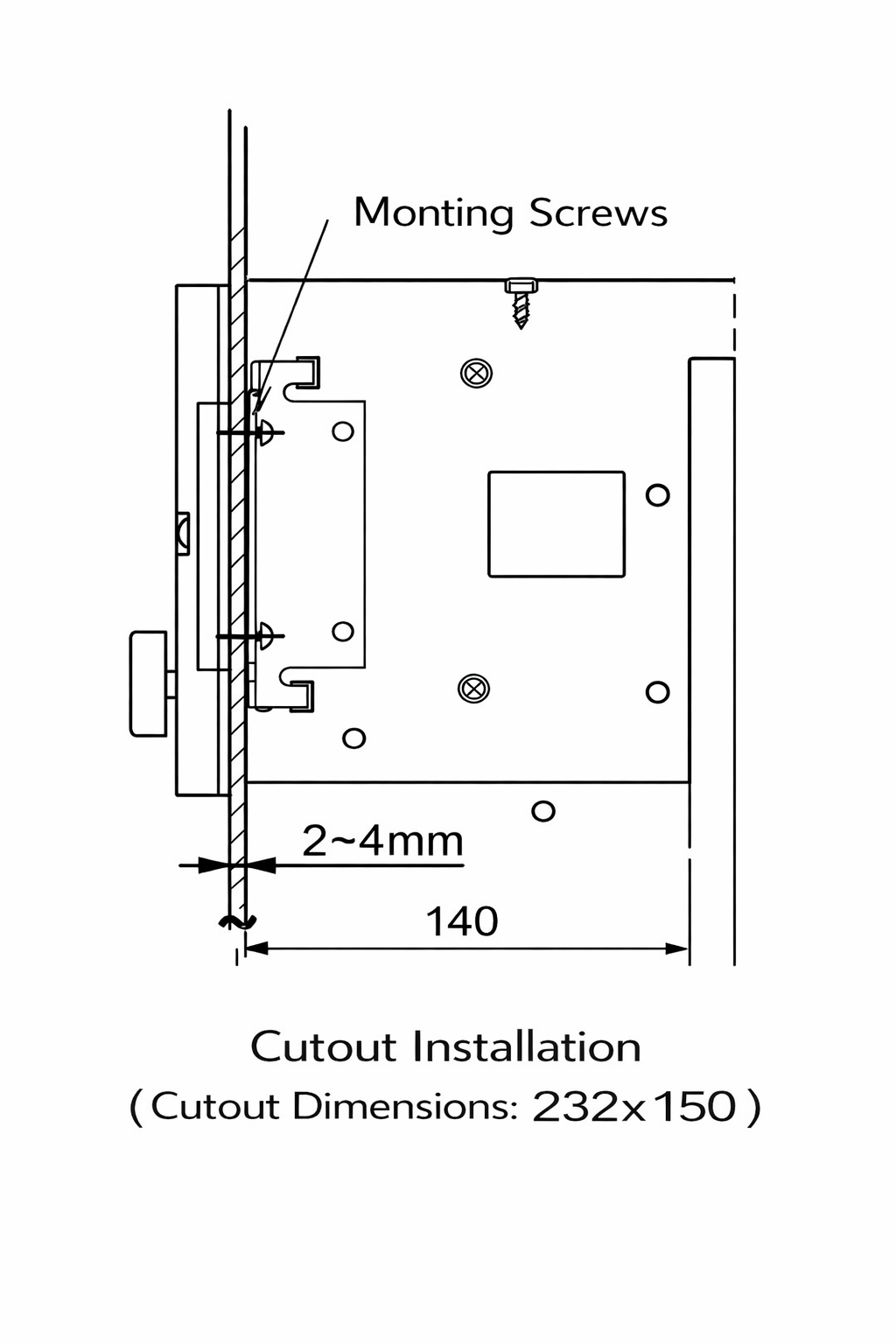 KTC828A Vertical Installation Drawing