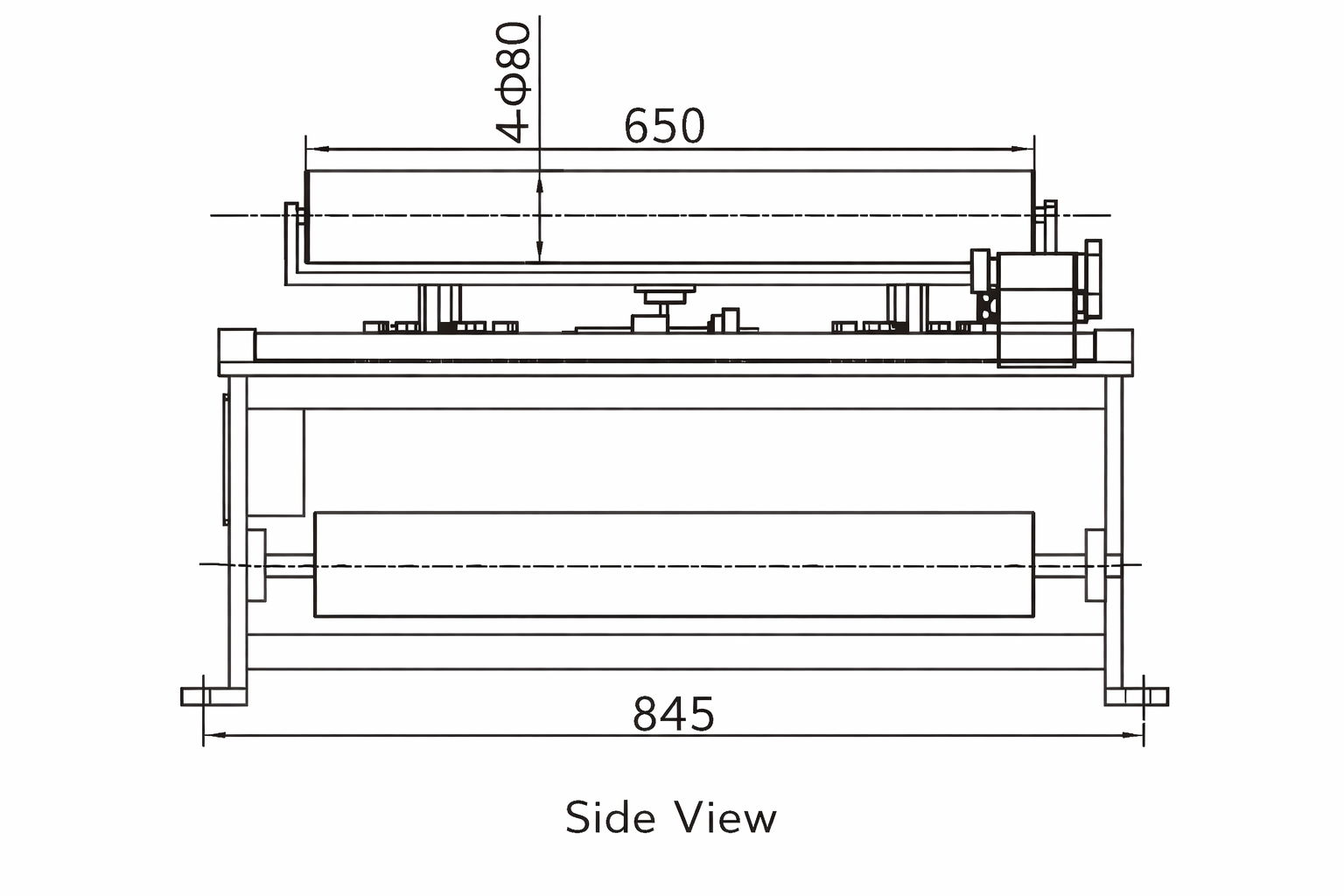 PG-650D80W430-ARA side view dimensions